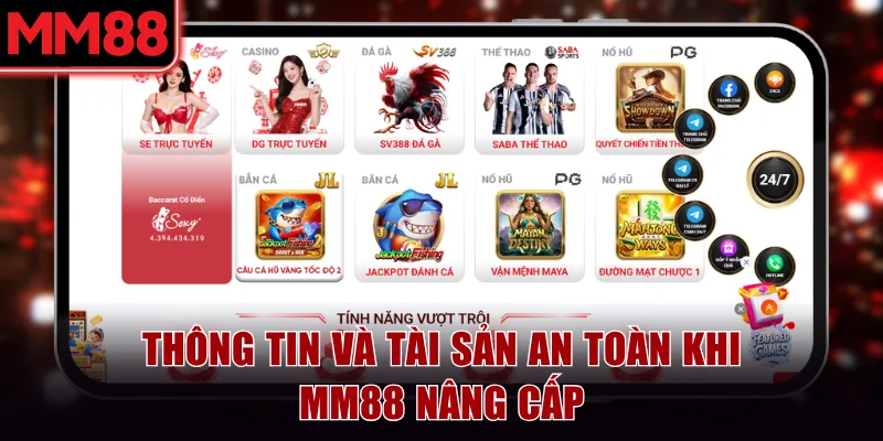 Thông tin và tài sản an toàn khi MM88 nâng cấp